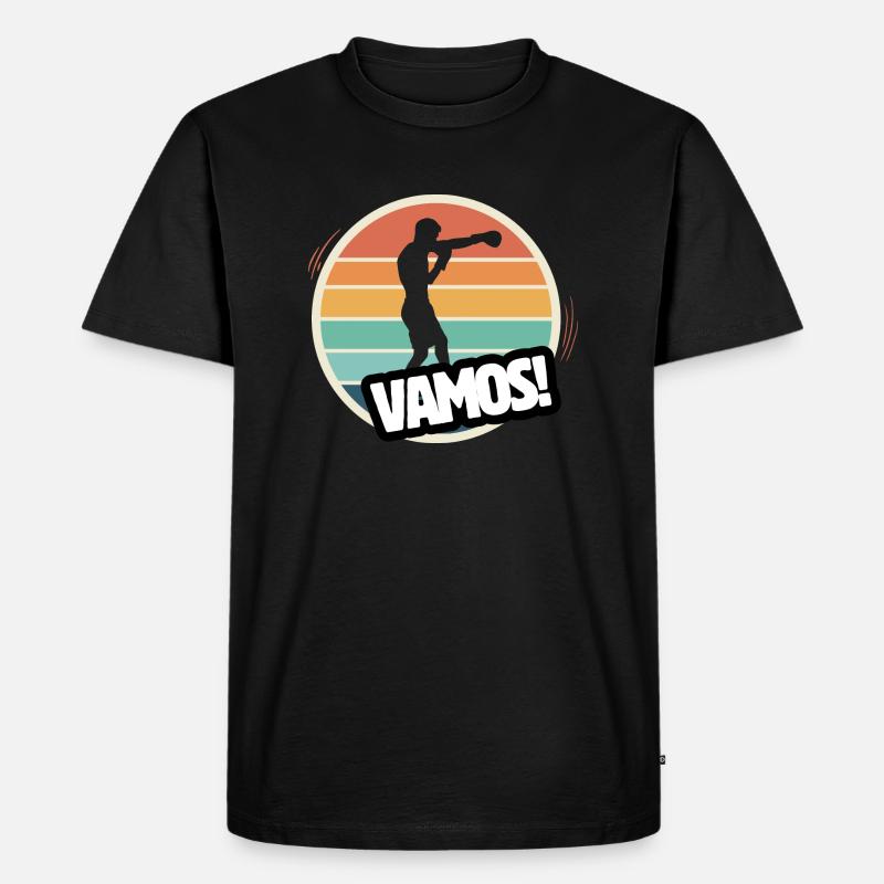 Vamos Retro-Boxen - Männer Premium Bio T-Shirt - Schwarz