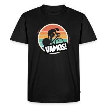 Vamos cycliste sur piste rétro - T-shirt Premium bio Homme - noir - Devant - Nico (187cm)