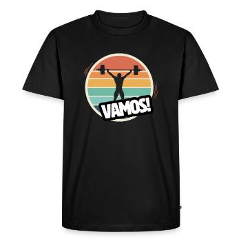 Vamos haltérophilie rétro - T-shirt Premium bio Homme - noir - Devant - Nico (187cm)