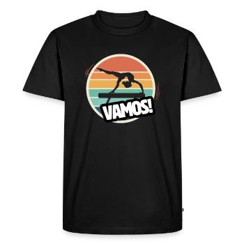 Vamos gymnastique artistique rétro - T-shirt Premium bio Homme - noir - Devant - Nico (187cm)