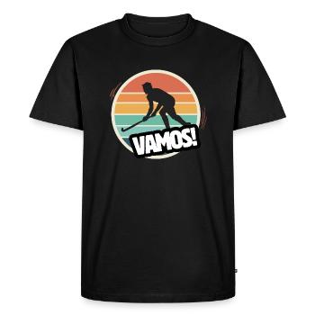 Vamos hockey sur gazon rétro - T-shirt Premium bio Homme - noir - Devant - Nico (187cm)
