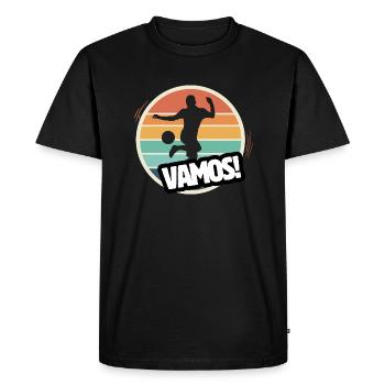 Vamos football rétro - T-shirt Premium bio Homme - noir - Devant - Nico (187cm)