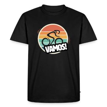 Vamos cyclisme sur route rétro - T-shirt Premium bio Homme - noir - Devant - Nico (187cm)