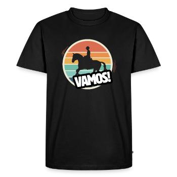 Vamos équitation rétro - T-shirt Premium bio Homme - noir - Devant - Nico (187cm)