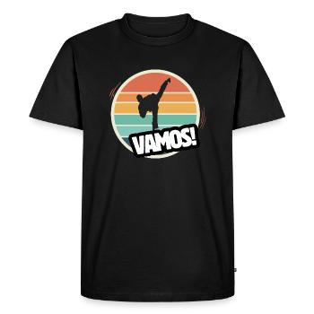 Vamos taekwondo rétro - T-shirt Premium bio Homme - noir - Devant - Nico (187cm)