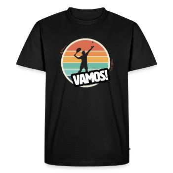 Vamos tennis rétro - T-shirt Premium bio Homme - noir - Devant - Nico (187cm)