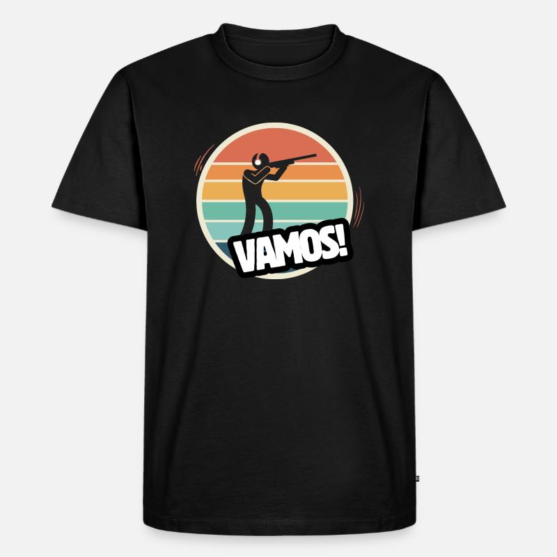 Vamos Titte Retro - Männer Premium Bio T-Shirt - Schwarz