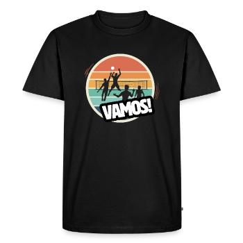 Vamos beach volleyball retro - Men's Premium Organic T-Shirt - black - Front - Nico (187cm)