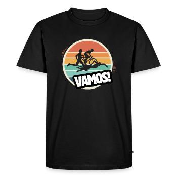 Vamos triathlon rétro - T-shirt Premium bio Homme - noir - Devant - Nico (187cm)