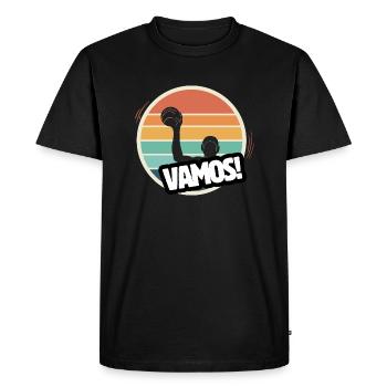 Vamos retro water polo - Men's Premium Organic T-Shirt - black - Front - Nico (187cm)
