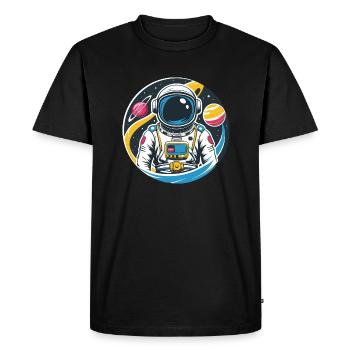 L’astronaute et les mystères de l’espace - T-shirt Premium bio Homme - noir - Devant - Nico (187cm)