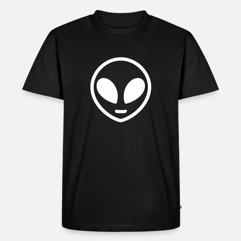 Alien Grey UFO - Männer Premium Bio T-Shirt - Schwarz