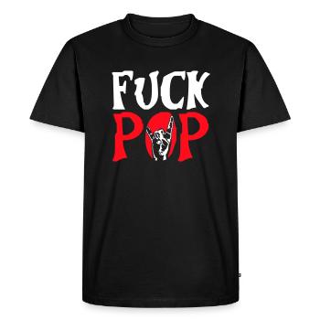 Fuck Pop Musique Heavy Metal Hard Rock Geste de la main - T-shirt Premium bio Homme - noir - Devant - Nico (187cm)