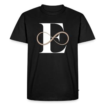 Infinite letter e - Men's Premium Organic T-Shirt - black - Front - Nico (187cm)