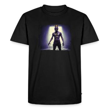 Portrait full body zombie with gold crown - Men's Premium Organic T-Shirt - black - Front - Nico (187cm)