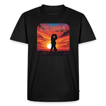 Kizomba Sunset - Dancing Couple - Men's Premium Organic T-Shirt - black - Front - Nico (187cm)