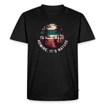 respirez c'est la nature - T-shirt Premium bio Homme - noir - Devant - Nico (187cm)