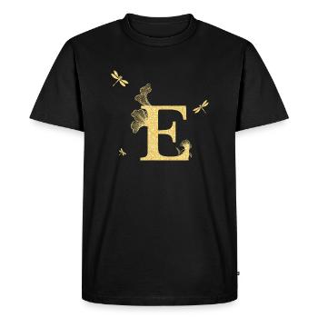 Letter e golden glitter dragonfly - gift idea - Men's Premium Organic T-Shirt - black - Front - Nico (187cm)