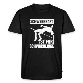 Saut en hauteur - La gravité est pour les faibles - T-shirt Premium bio Homme - noir - Devant - Nico (187cm)