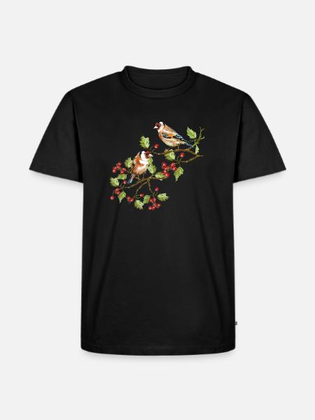 Bunte Vögel - Männer Premium Bio T-Shirt - Schwarz