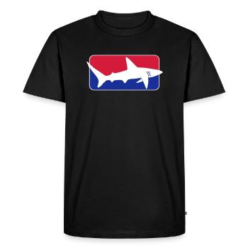 league_shark x_vec_3 en - Men's Premium Organic T-Shirt - black - Front - Nico (187cm)