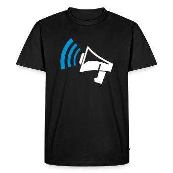 mégaphone cadeau - T-shirt Premium bio Homme - noir - Devant - Nico (187cm)