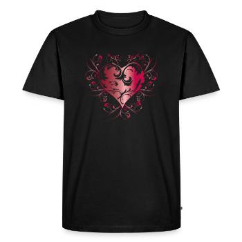 heart red - T-shirt Premium bio Homme - noir - Devant - Nico (187cm)