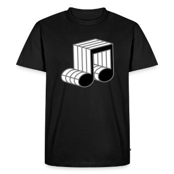 musiknote modèle symbole contour 3d signes fête mu - T-shirt Premium bio Homme - noir - Devant - Nico (187cm)