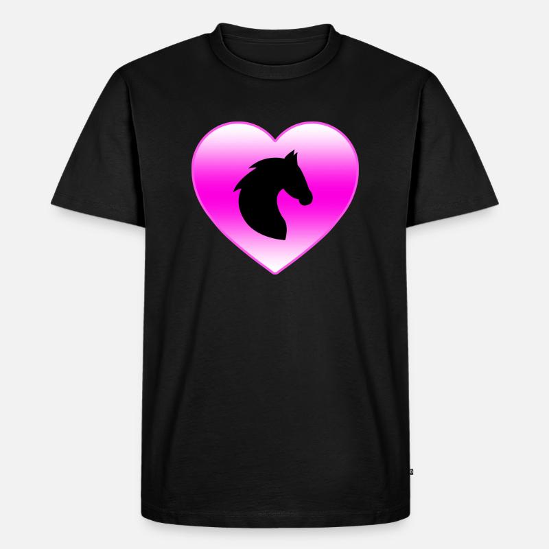 Pferd - Männer Premium Bio T-Shirt - Schwarz