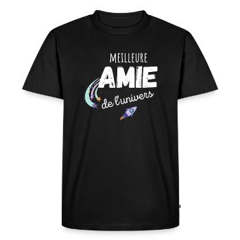meilleure amie de l'univers cadeau amie - T-shirt Premium bio Homme - noir - Devant - Nico (187cm)