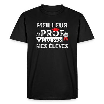 Meilleur prof élu par mes élèves - T-shirt Premium bio Homme - noir - Devant - Nico (187cm)