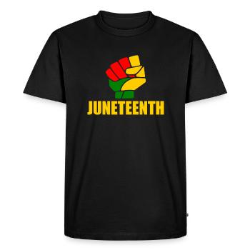 juneteenth - Men's Premium Organic T-Shirt - black - Front - Nico (187cm)