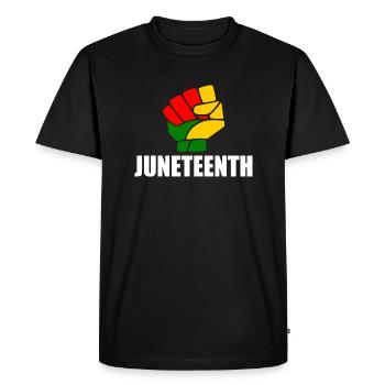 juneteenth - Men's Premium Organic T-Shirt - black - Front - Nico (187cm)
