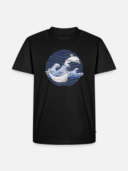 Delphine - Männer Premium Bio T-Shirt - Schwarz