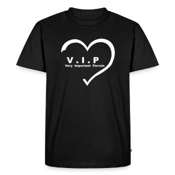 Very Important Parrain VIP coeur 01 - T-shirt Premium bio Homme - noir - Devant - Nico (187cm)