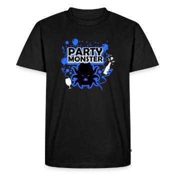 Monstre de fête bleu - T-shirt Premium bio Homme - noir - Devant - Nico (187cm)