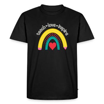 enseigner l’amour inspirer l’enseignant crayon règle profession - T-shirt Premium bio Homme - noir - Devant - Nico (187cm)