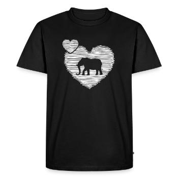 Elephant Pachyderm Africa Safari Soins des éléphants - T-shirt Premium bio Homme - noir - Devant - Nico (187cm)