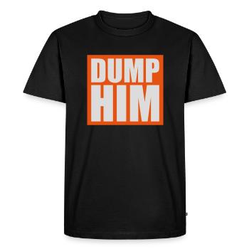 Dump Him Quote Logo - T-shirt Premium bio Homme - noir - Devant - Nico (187cm)