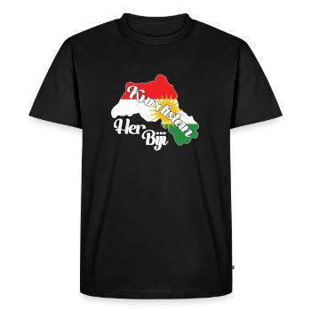 Her biji Kurdistan - Men's Premium Organic T-Shirt - black - Front - Nico (187cm)