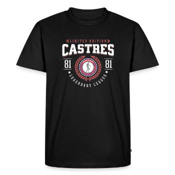 Edition limité Castres 81 - T-shirt Premium bio Homme - noir - Devant - Nico (187cm)