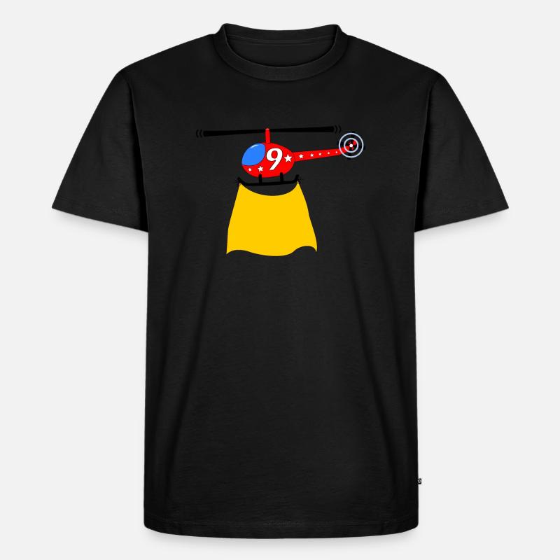 Hélicoptère Anniversaire 9 - T-shirt Premium bio Homme - noir