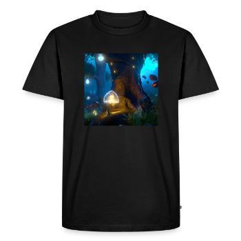 Forêt magique - T-shirt Premium bio Homme - noir - Devant - Nico (187cm)