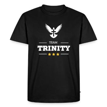 TEAM TRINITY - Men's Premium Organic T-Shirt - black - Front - Nico (187cm)