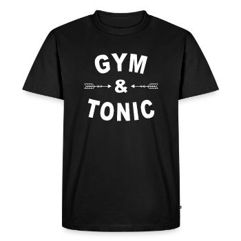GYM & TONIC - Men's Premium Organic T-Shirt - black - Front - Nico (187cm)