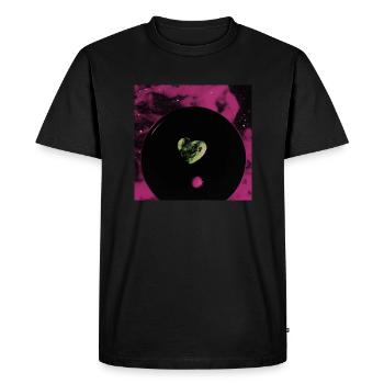 Amour et douleur dans l’espace / Liebe & Schmerz im Weltall - T-shirt Premium bio Homme - noir - Devant - Nico (187cm)