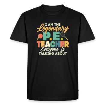Je suis le légendaire professeur d’éducation physique de l’école P.E.Teacher - T-shirt Premium bio Homme - noir - Devant - Nico (187cm)