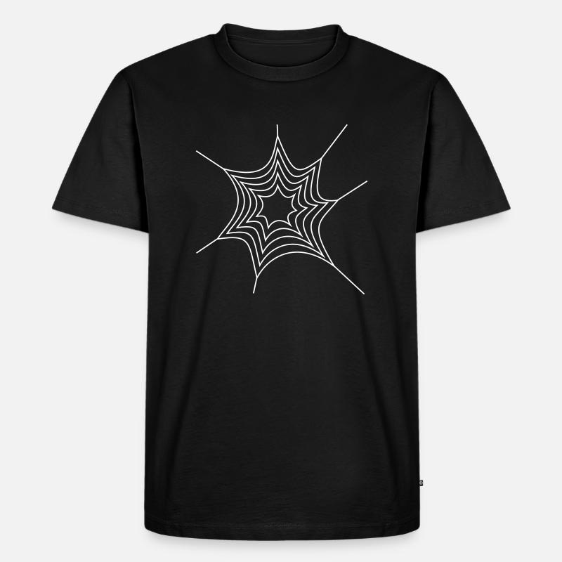 Spinnengewebe weiss - Männer Premium Bio T-Shirt - Schwarz
