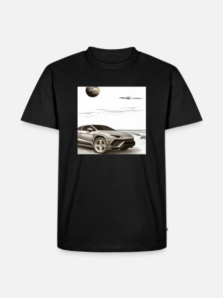 SUV on the beach - Men's Premium Organic T-Shirt - black