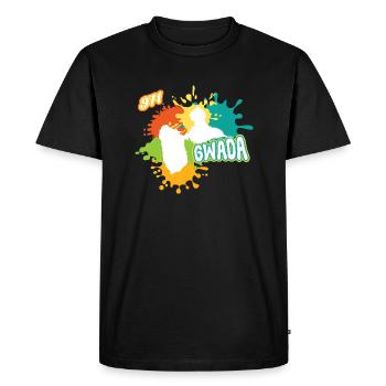 Belle idee cadeau carte de la guadeloupe 971 gwada - T-shirt Premium bio Homme - noir - Devant - Nico (187cm)